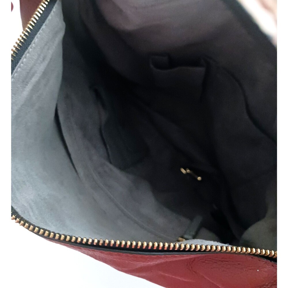 VC Vince Camuto Corin Lg Hobo Bag Bordeaux Brown Leather Snake Print Top Strap - Picture 10 of 14